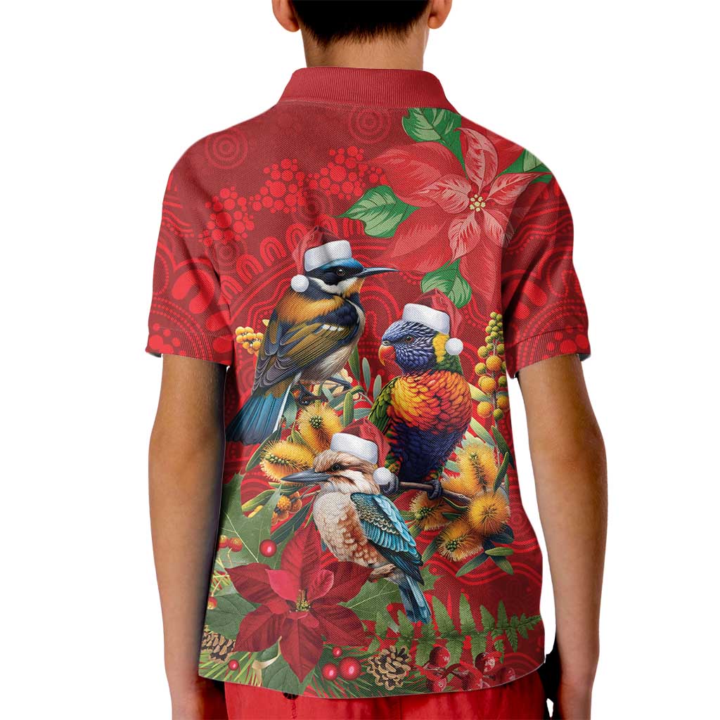 Aussie Native Bird Kid Polo Shirt Aboriginal Inspired Christmas - Aussie Hoodie
