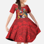 Aussie Native Bird Kid Short Sleeve Dress Aboriginal Inspired Christmas - Aussie Hoodie