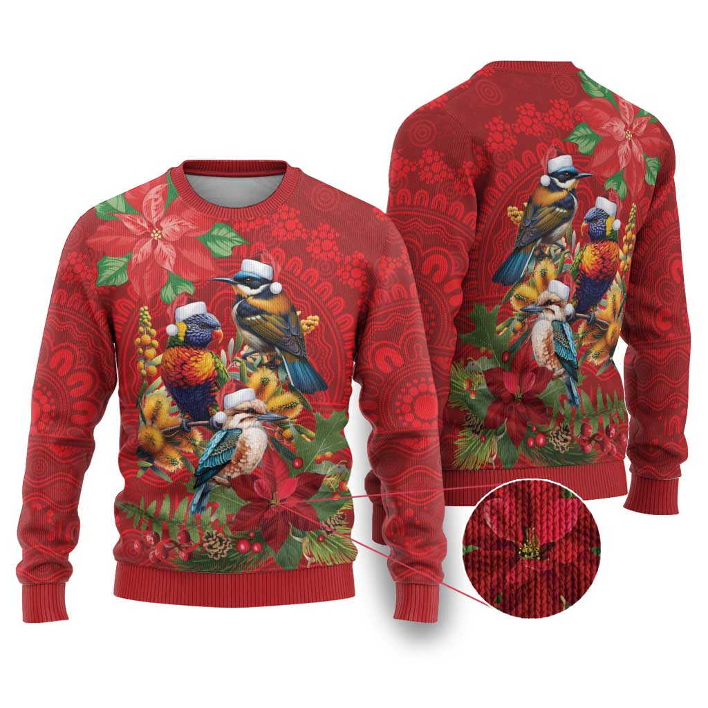 Aussie Native Bird Ugly Christmas Sweater Aboriginal Inspired Christmas - Aussie Hoodie