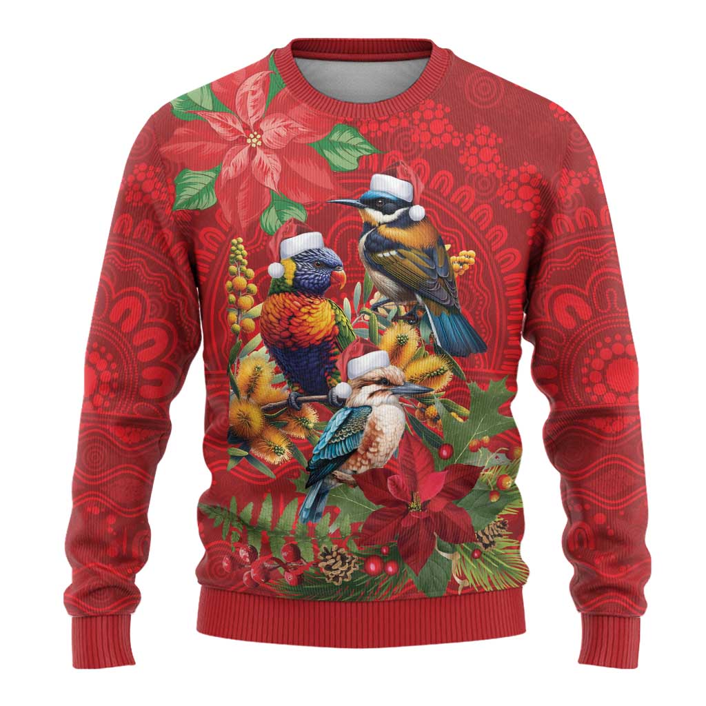 Aussie Native Bird Ugly Christmas Sweater Aboriginal Inspired Christmas - Aussie Hoodie