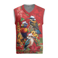 Aussie Native Bird Christmas Knitted V-Neck Vest Aboriginal Inspired Christmas - Aussie Hoodie