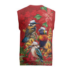 Aussie Native Bird Christmas Knitted V-Neck Vest Aboriginal Inspired Christmas - Aussie Hoodie