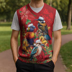 Aussie Native Bird Christmas Knitted V-Neck Vest Aboriginal Inspired Christmas - Aussie Hoodie