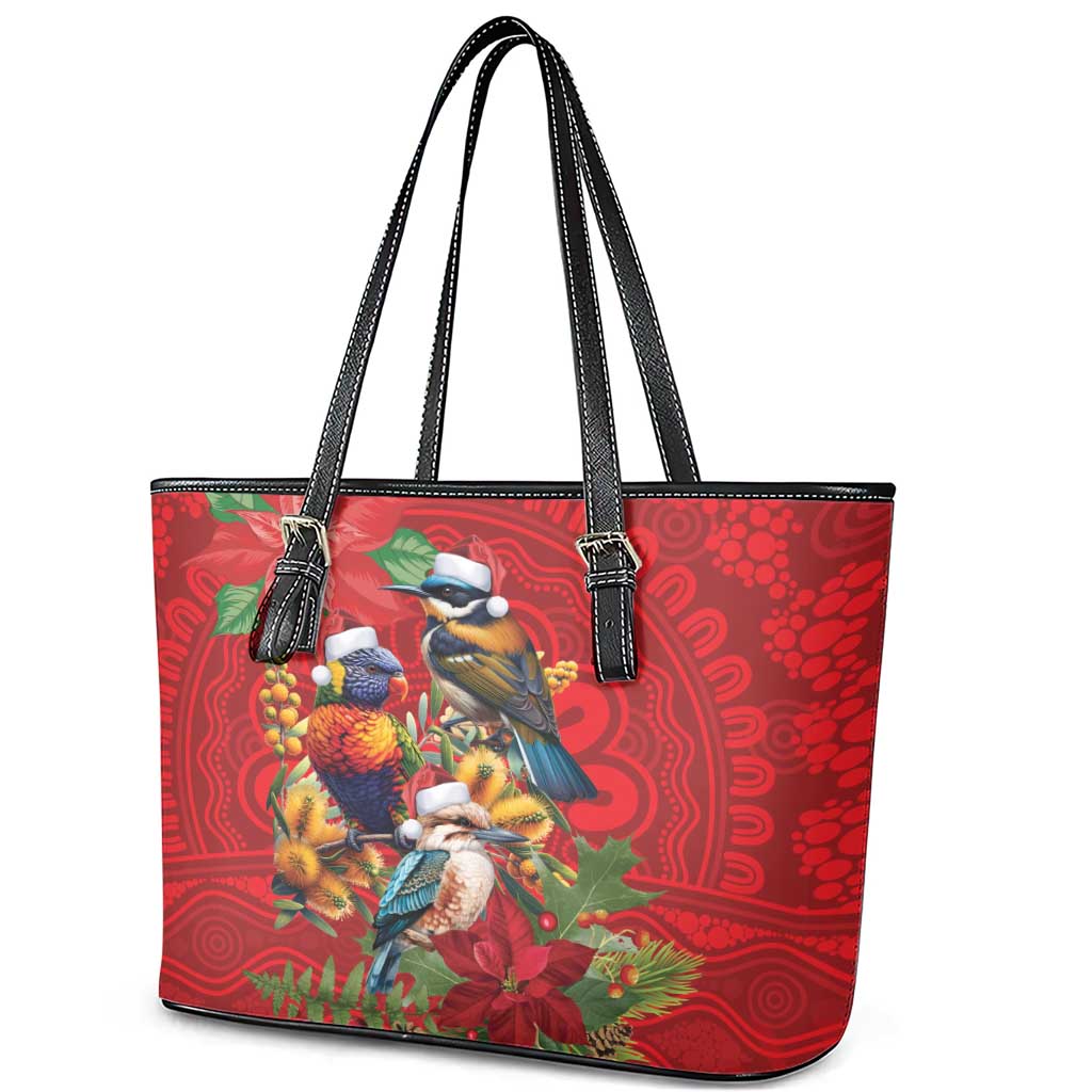 Aussie Native Bird Leather Tote Bag Aboriginal Inspired Christmas - Aussie Hoodie