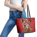 Aussie Native Bird Leather Tote Bag Aboriginal Inspired Christmas - Aussie Hoodie