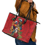 Aussie Native Bird Leather Tote Bag Aboriginal Inspired Christmas - Aussie Hoodie