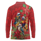Aussie Native Bird Long Sleeve Polo Shirt Aboriginal Inspired Christmas - Aussie Hoodie