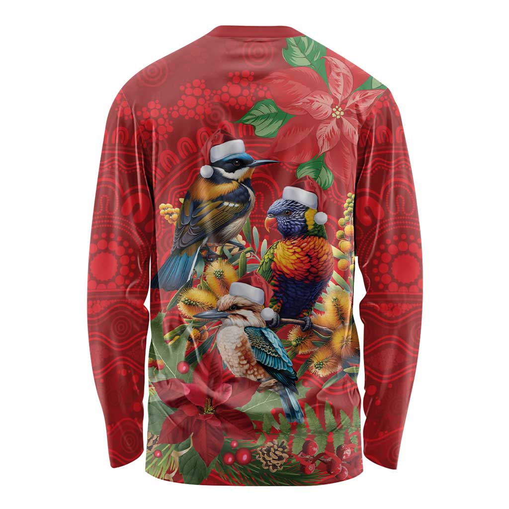 Aussie Native Bird Long Sleeve Shirt Aboriginal Inspired Christmas - Aussie Hoodie