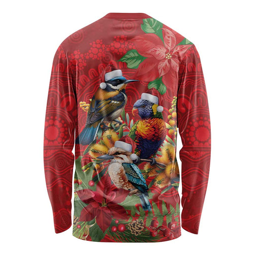 Aussie Native Bird Long Sleeve Shirt Aboriginal Inspired Christmas - Aussie Hoodie