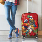 Aussie Native Bird Luggage Cover Aboriginal Inspired Christmas - Aussie Hoodie