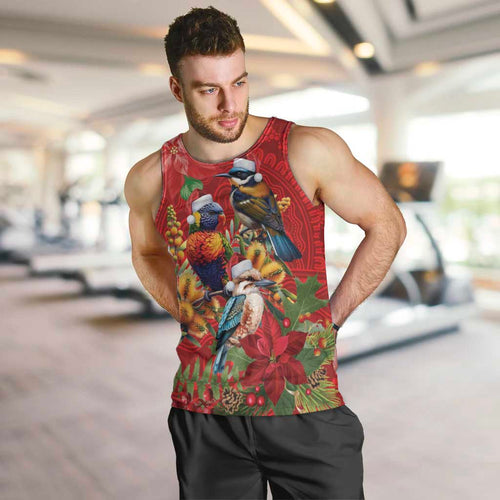 Aussie Native Bird Men Tank Top Aboriginal Inspired Christmas - Aussie Hoodie