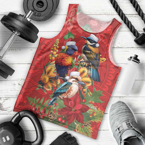 Aussie Native Bird Men Tank Top Aboriginal Inspired Christmas - Aussie Hoodie
