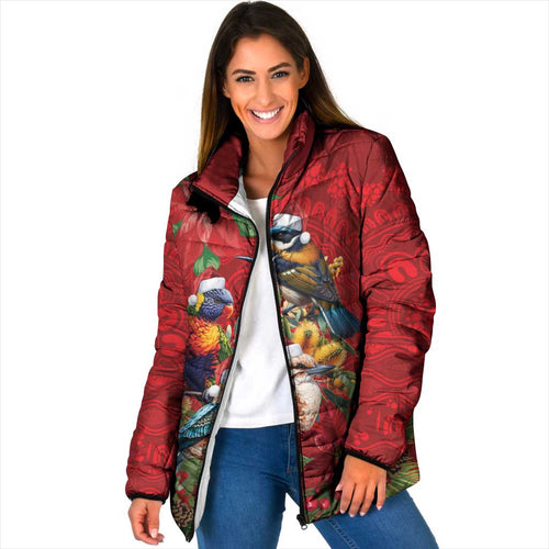 Aussie Native Bird Padded Jacket Aboriginal Inspired Christmas - Aussie Hoodie