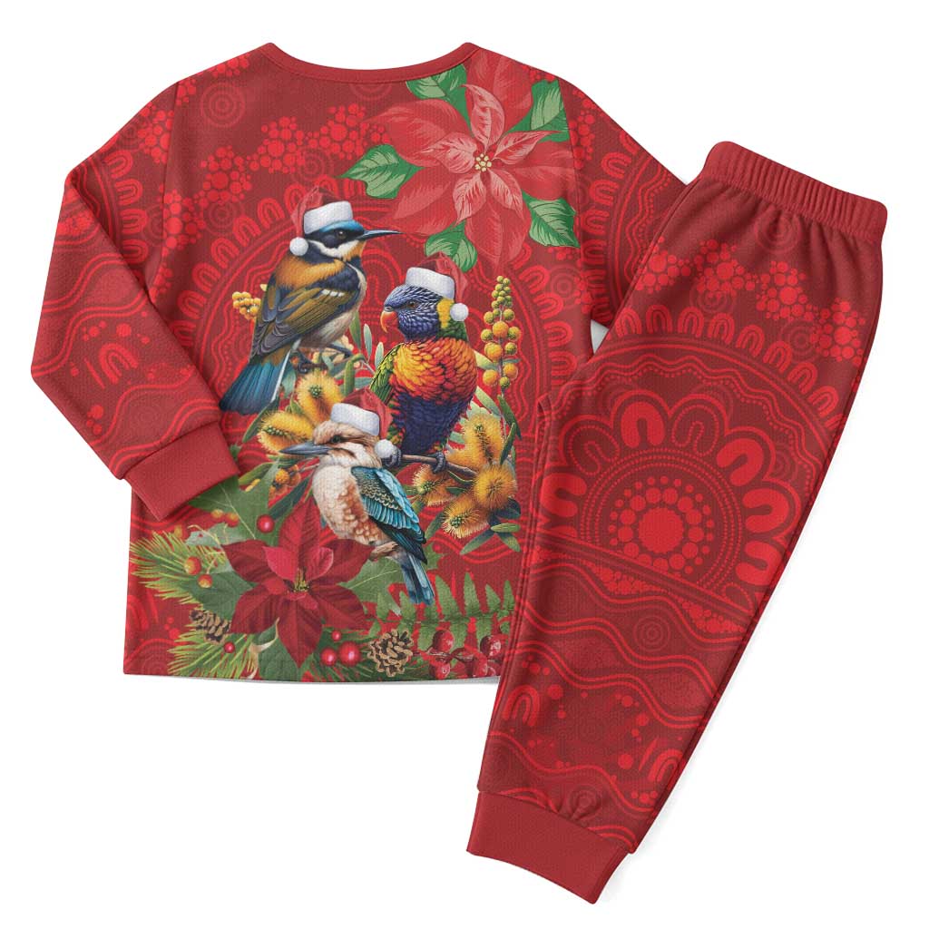 Aussie Native Bird Christmas Pajama Set Aboriginal Inspired Christmas - Aussie Hoodie
