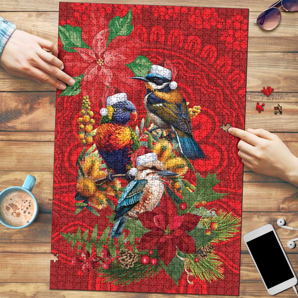 Aussie Native Bird Puzzle Aboriginal Inspired Christmas - Aussie Hoodie