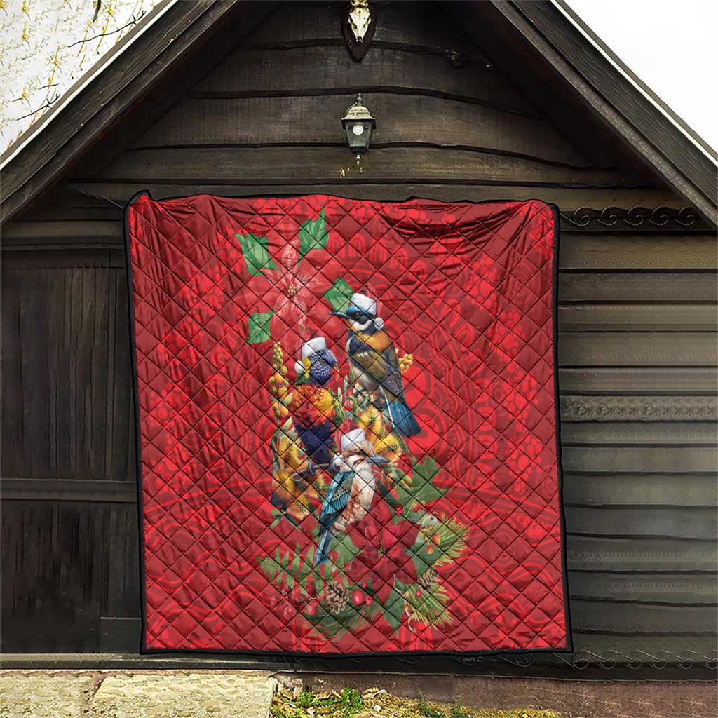 Aussie Native Bird Quilt Aboriginal Inspired Christmas - Aussie Hoodie
