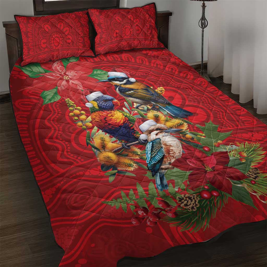 Aussie Native Bird Quilt Bed Set Aboriginal Inspired Christmas - Aussie Hoodie