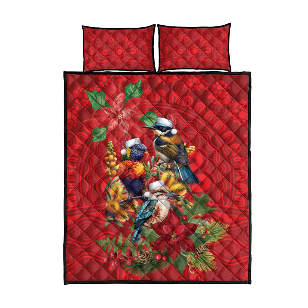 Aussie Native Bird Quilt Bed Set Aboriginal Inspired Christmas - Aussie Hoodie