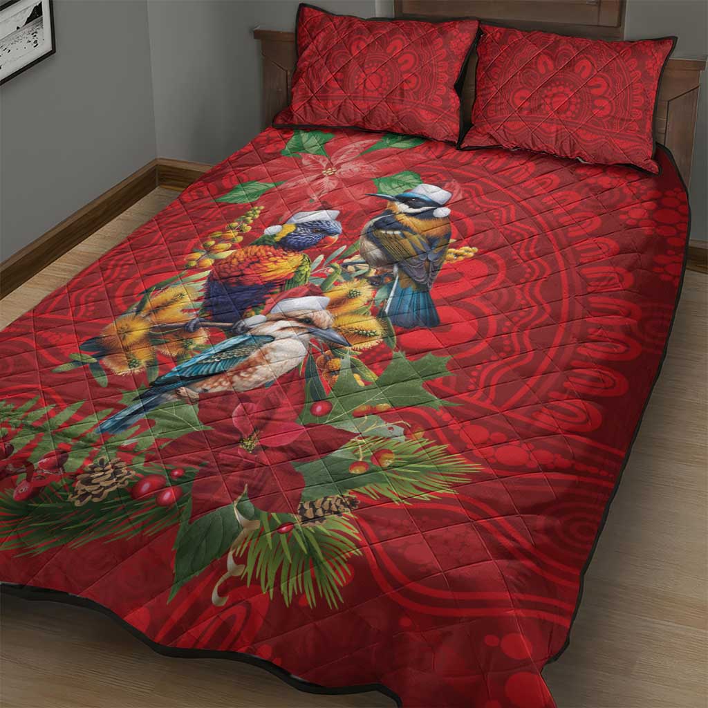 Aussie Native Bird Quilt Bed Set Aboriginal Inspired Christmas - Aussie Hoodie