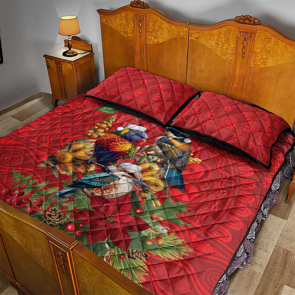 Aussie Native Bird Quilt Bed Set Aboriginal Inspired Christmas - Aussie Hoodie