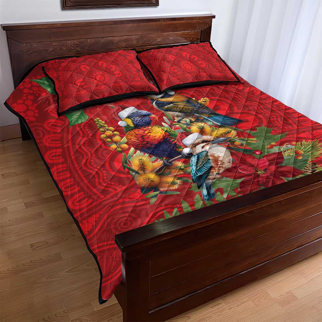 Aussie Native Bird Quilt Bed Set Aboriginal Inspired Christmas - Aussie Hoodie