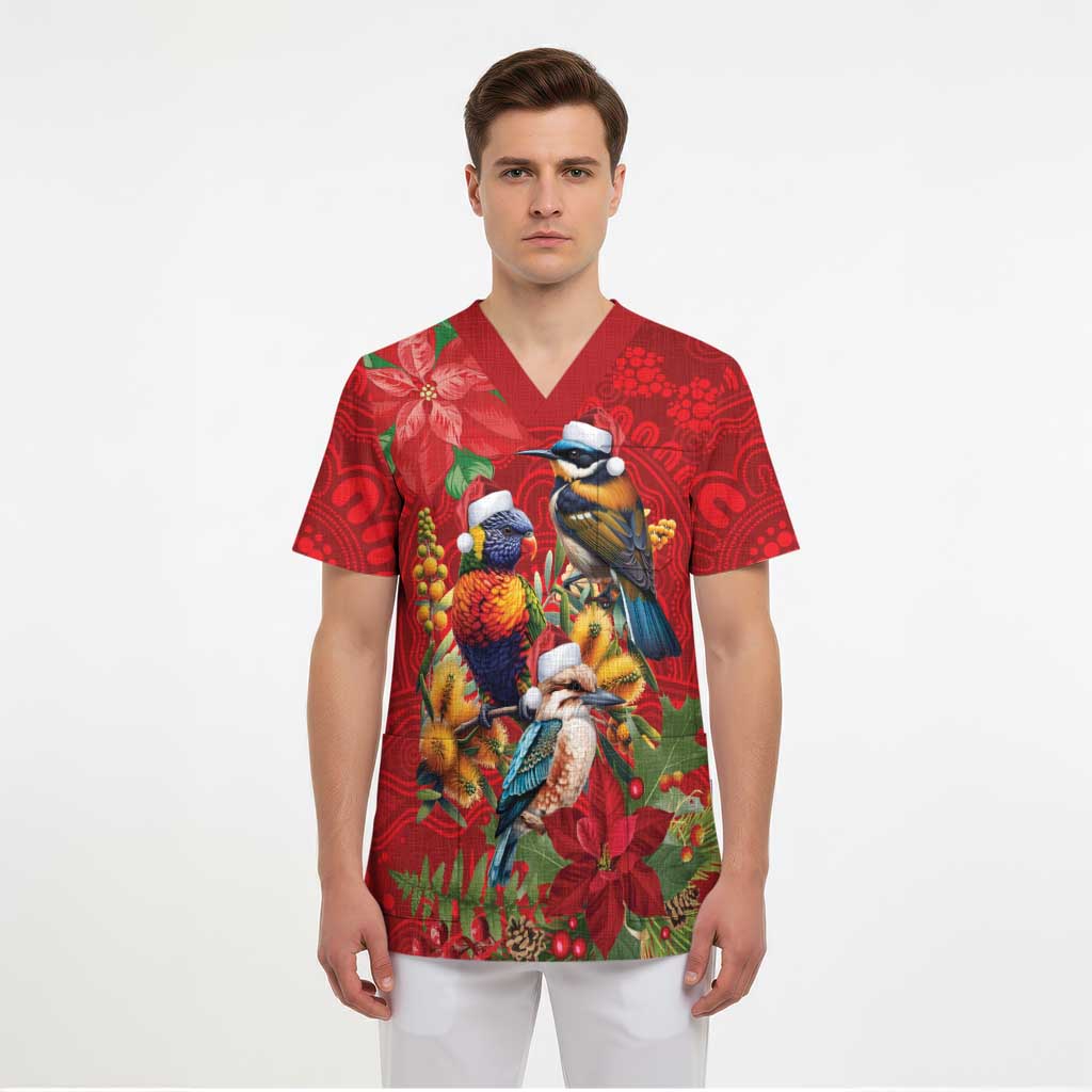 Aussie Native Bird Scrub Top Aboriginal Inspired Christmas - Aussie Hoodie