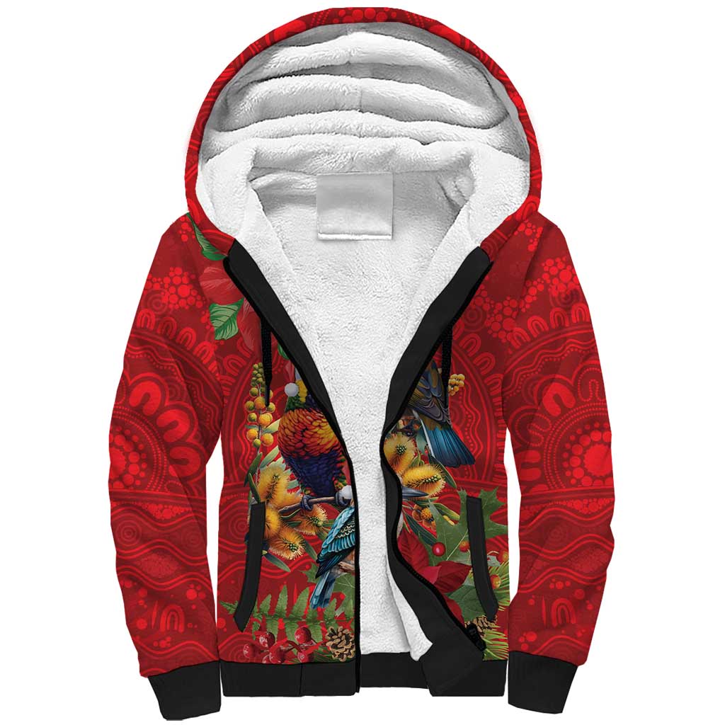 Aussie Native Bird Sherpa Hoodie Aboriginal Inspired Christmas - Aussie Hoodie