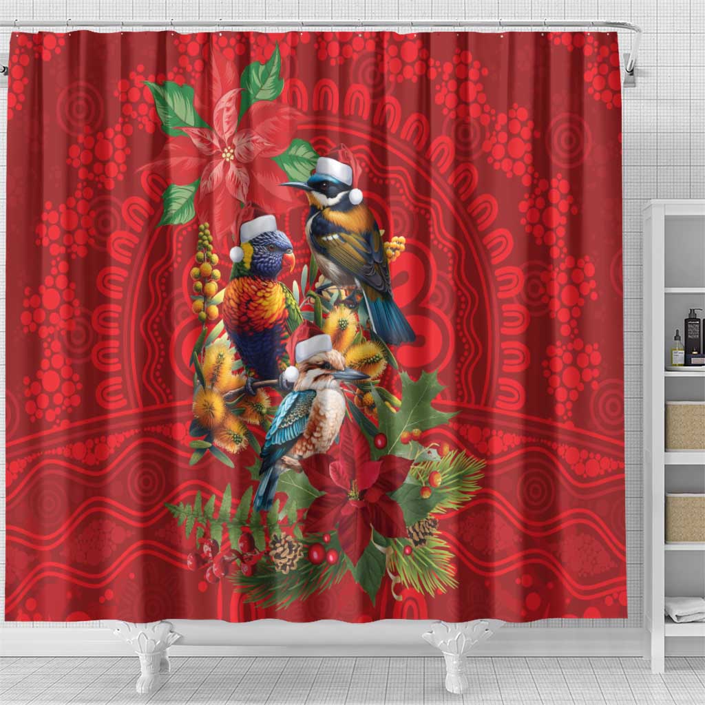 Aussie Native Bird Shower Curtain Aboriginal Inspired Christmas - Aussie Hoodie