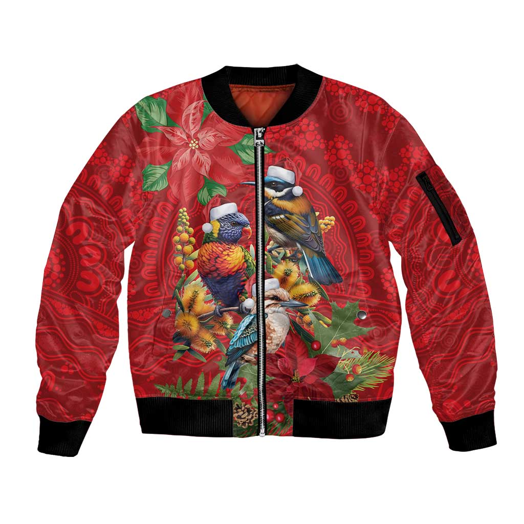 Aussie Native Bird Sleeve Zip Bomber Jacket Aboriginal Inspired Christmas - Aussie Hoodie