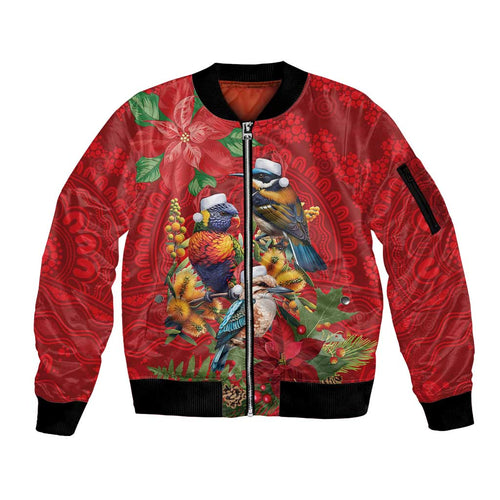 Aussie Native Bird Sleeve Zip Bomber Jacket Aboriginal Inspired Christmas - Aussie Hoodie