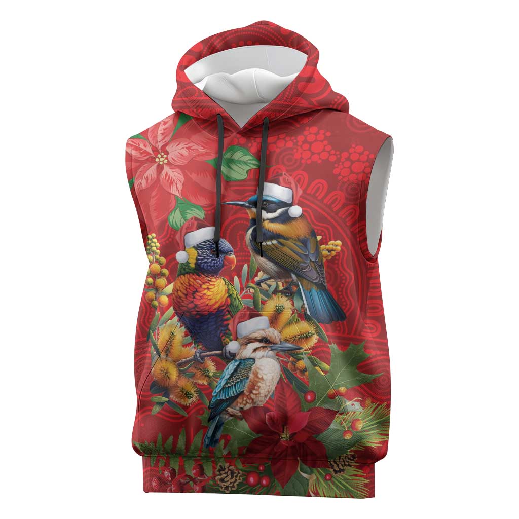 Aussie Native Bird Sleeveless Hoodie Aboriginal Inspired Christmas - Aussie Hoodie