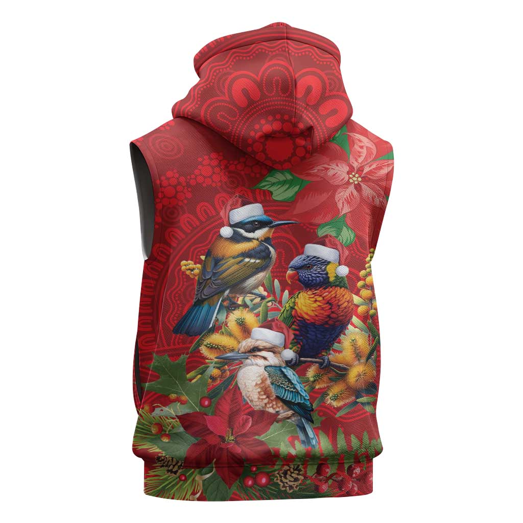 Aussie Native Bird Sleeveless Hoodie Aboriginal Inspired Christmas - Aussie Hoodie