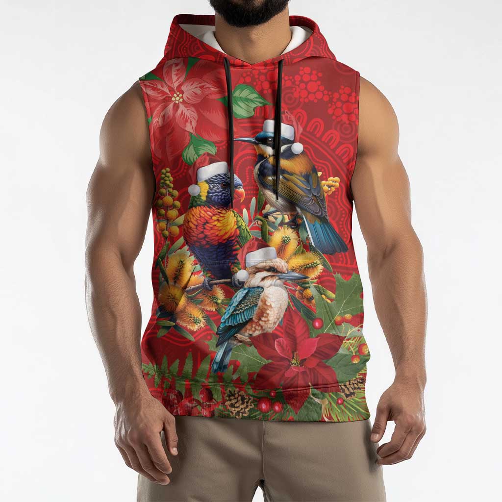 Aussie Native Bird Sleeveless Hoodie Aboriginal Inspired Christmas - Aussie Hoodie