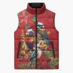 Aussie Native Bird Sleeveless Puffer Jacket Aboriginal Inspired Christmas - Aussie Hoodie