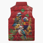 Aussie Native Bird Sleeveless Puffer Jacket Aboriginal Inspired Christmas - Aussie Hoodie