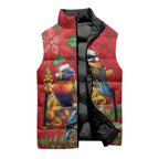 Aussie Native Bird Sleeveless Puffer Jacket Aboriginal Inspired Christmas - Aussie Hoodie