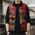 Aussie Native Bird Sleeveless Puffer Jacket Aboriginal Inspired Christmas - Aussie Hoodie