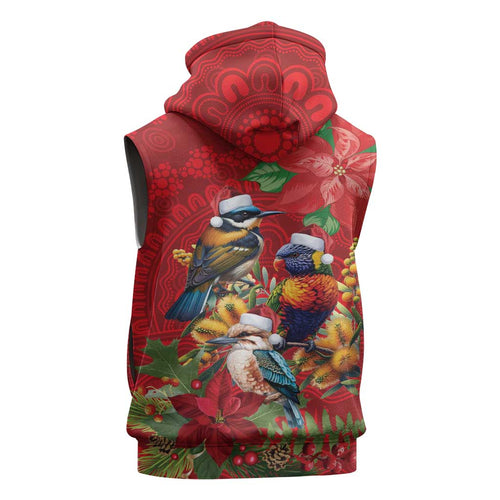 Aussie Native Bird Sleeveless Zip Hoodie Aboriginal Inspired Christmas LT9