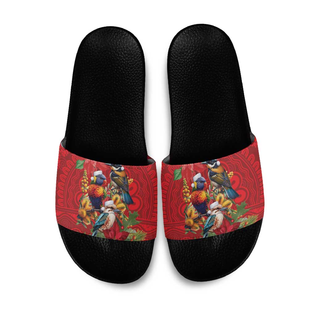 Aussie Native Bird Slide Sandals Aboriginal Inspired Christmas - Aussie Hoodie