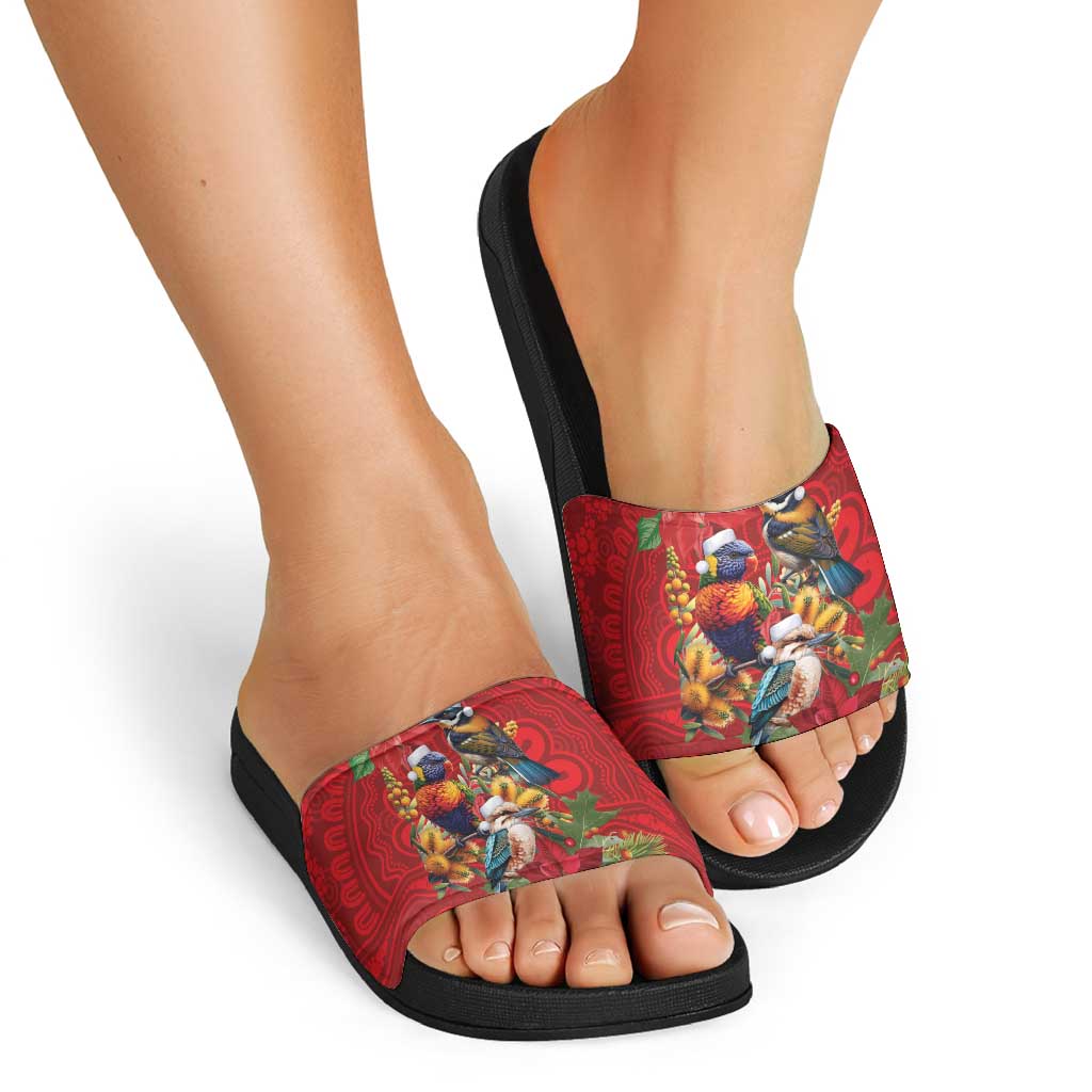 Aussie Native Bird Slide Sandals Aboriginal Inspired Christmas - Aussie Hoodie