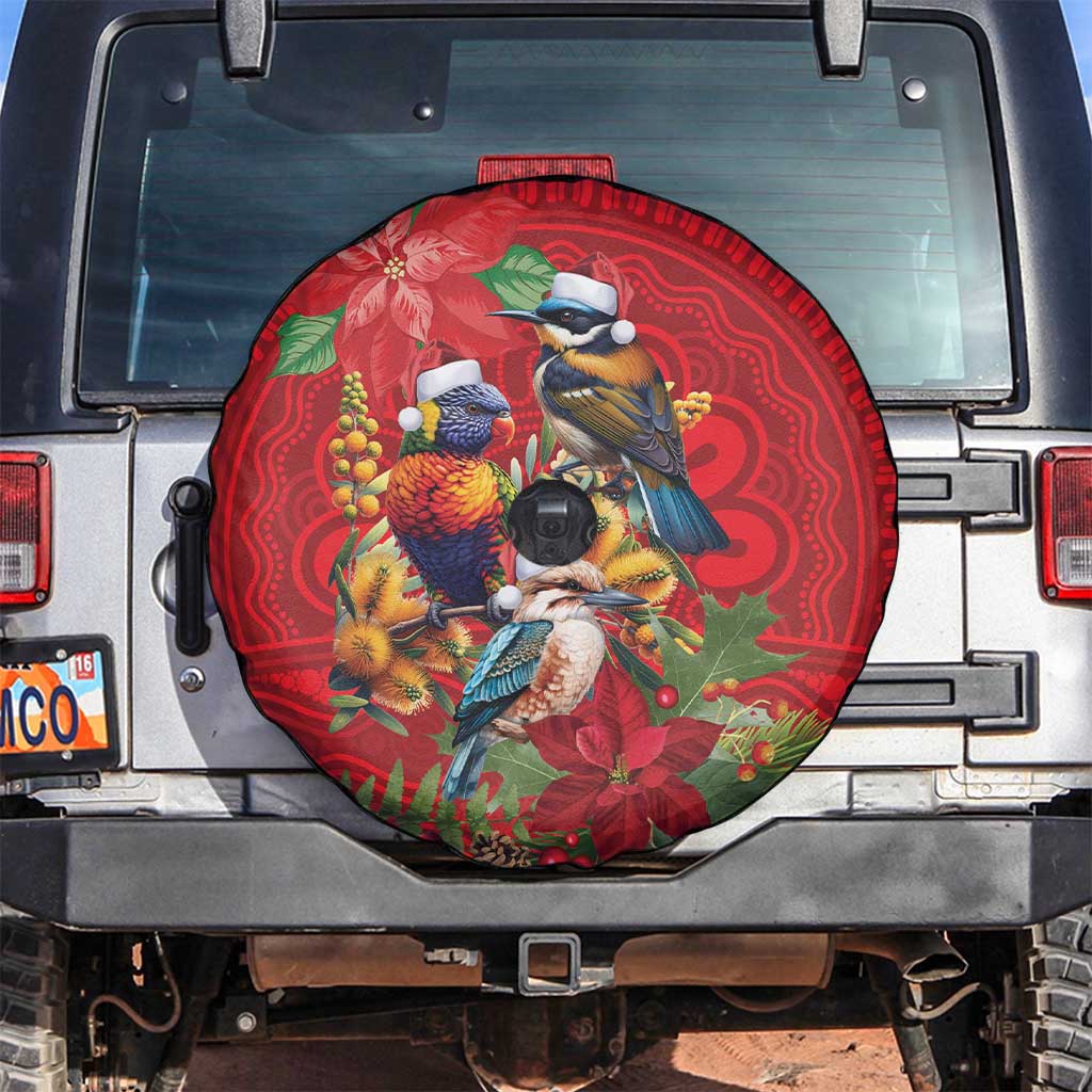 Aussie Native Bird Spare Tire Cover Aboriginal Inspired Christmas - Aussie Hoodie
