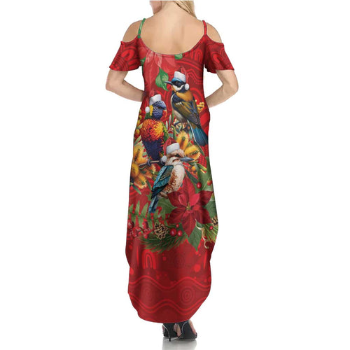 Aussie Native Bird Summer Maxi Dress Aboriginal Inspired Christmas - Aussie Hoodie
