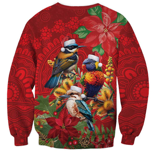 Aussie Native Bird Sweatshirt Aboriginal Inspired Christmas - Aussie Hoodie