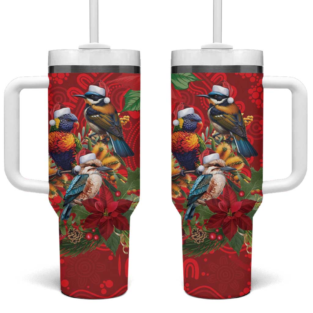 Aussie Native Bird Tumbler With Handle Aboriginal Inspired Christmas - Aussie Hoodie