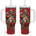 Aussie Native Bird Tumbler With Handle Aboriginal Inspired Christmas - Aussie Hoodie