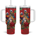 Aussie Native Bird Tumbler With Handle Aboriginal Inspired Christmas - Aussie Hoodie