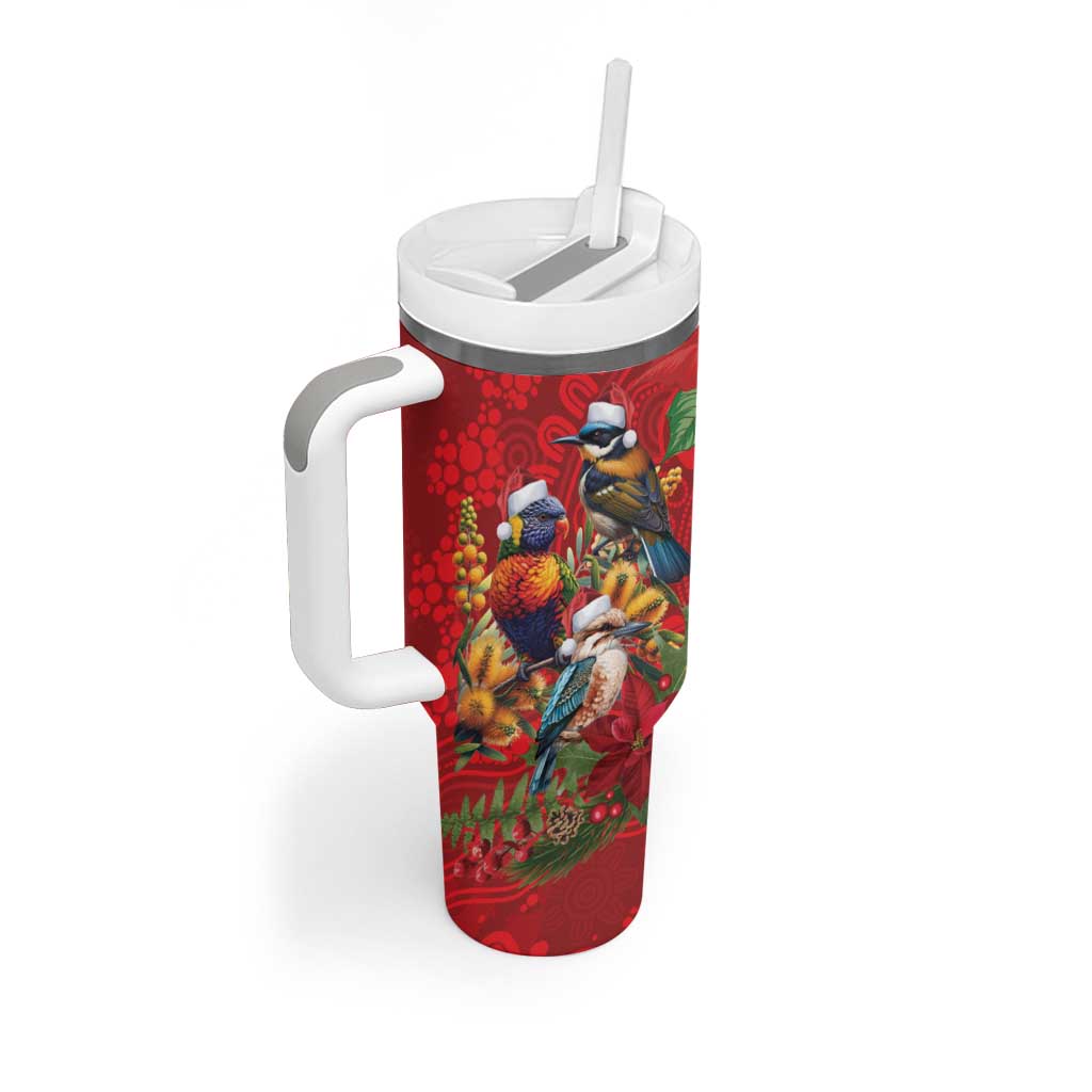 Aussie Native Bird Tumbler With Handle Aboriginal Inspired Christmas - Aussie Hoodie