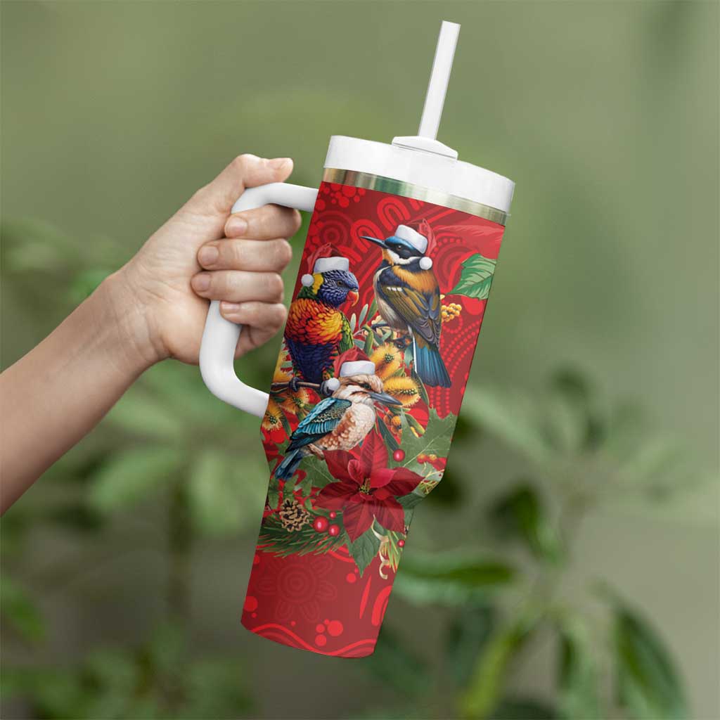 Aussie Native Bird Tumbler With Handle Aboriginal Inspired Christmas - Aussie Hoodie