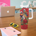 Aussie Native Bird Tumbler With Handle Aboriginal Inspired Christmas - Aussie Hoodie