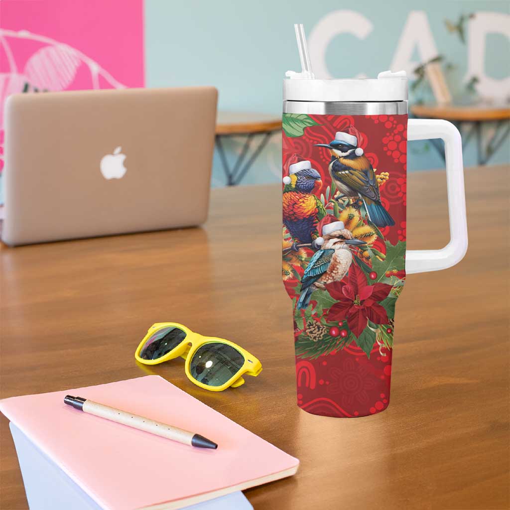 Aussie Native Bird Tumbler With Handle Aboriginal Inspired Christmas - Aussie Hoodie